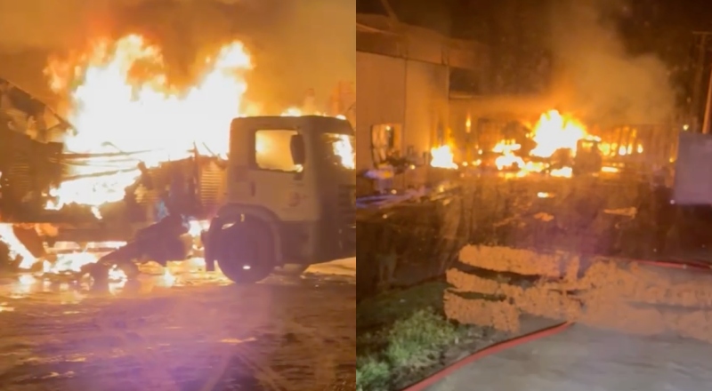 Fogo intenso destrói galpão de empresa em Manaus; vídeo impactante