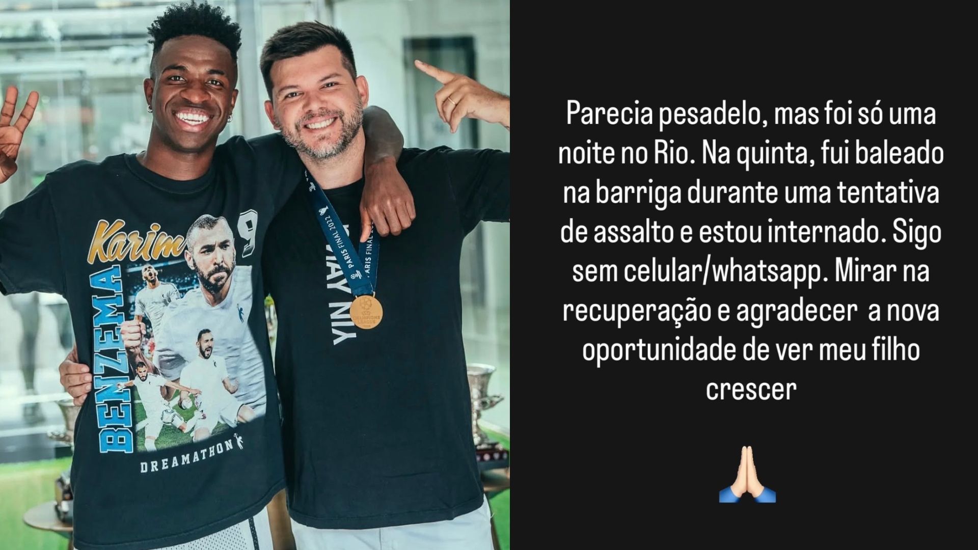 Assessor de Vini Jr. e Paquetá é baleado em assalto no RJ