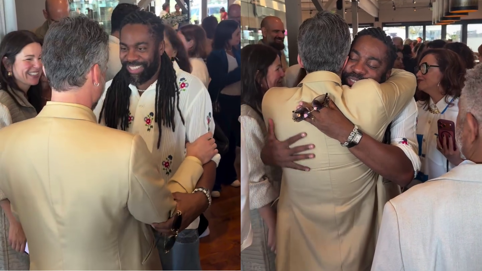 Lázaro Ramos e Wagner Moura se encontram nos EUA para Oscar 2023