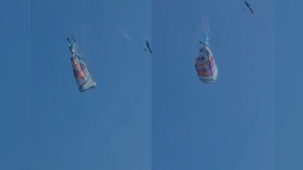 Balão cai no mar de Copacabana e surpreende banhistas britânicos