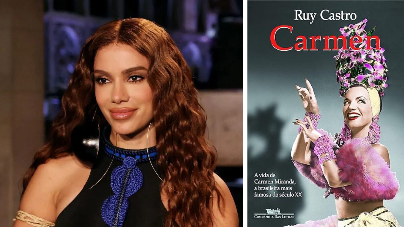 Anitta revela que livro de Carmen Miranda mudou sua trajetória pessoal