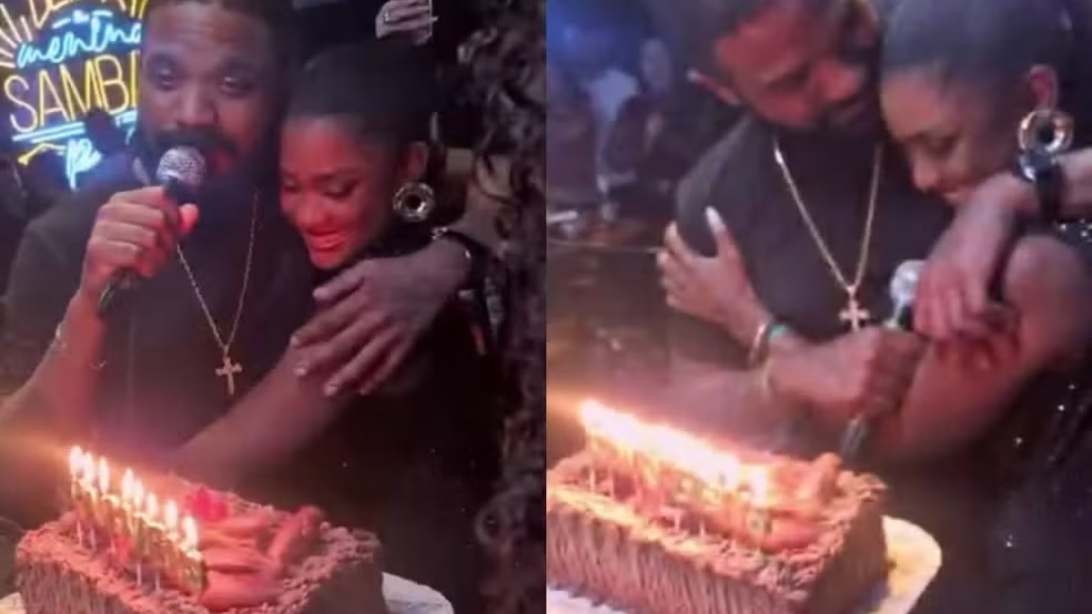 Erika Januza publica registros do aniversário com Arlindinho