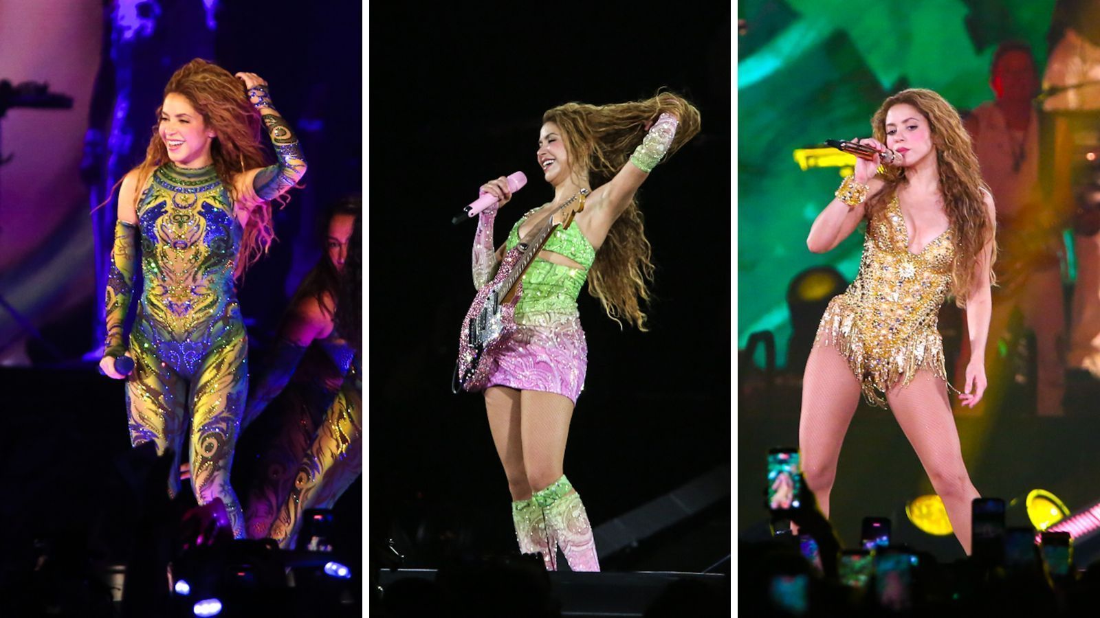 De brilho a transparência: explore os looks de Shakira no Rio