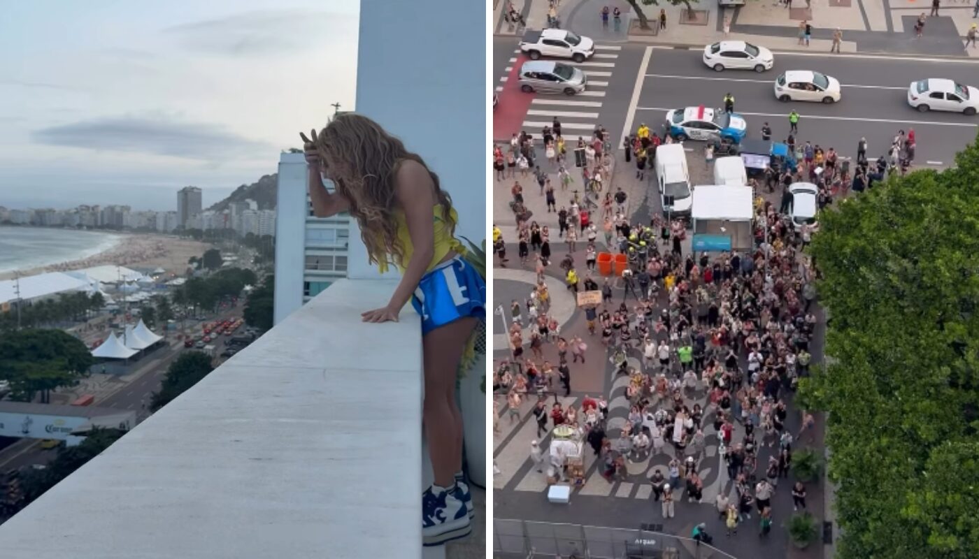 Shakira se declara a fãs brasileiros em porta de hotel emocionante