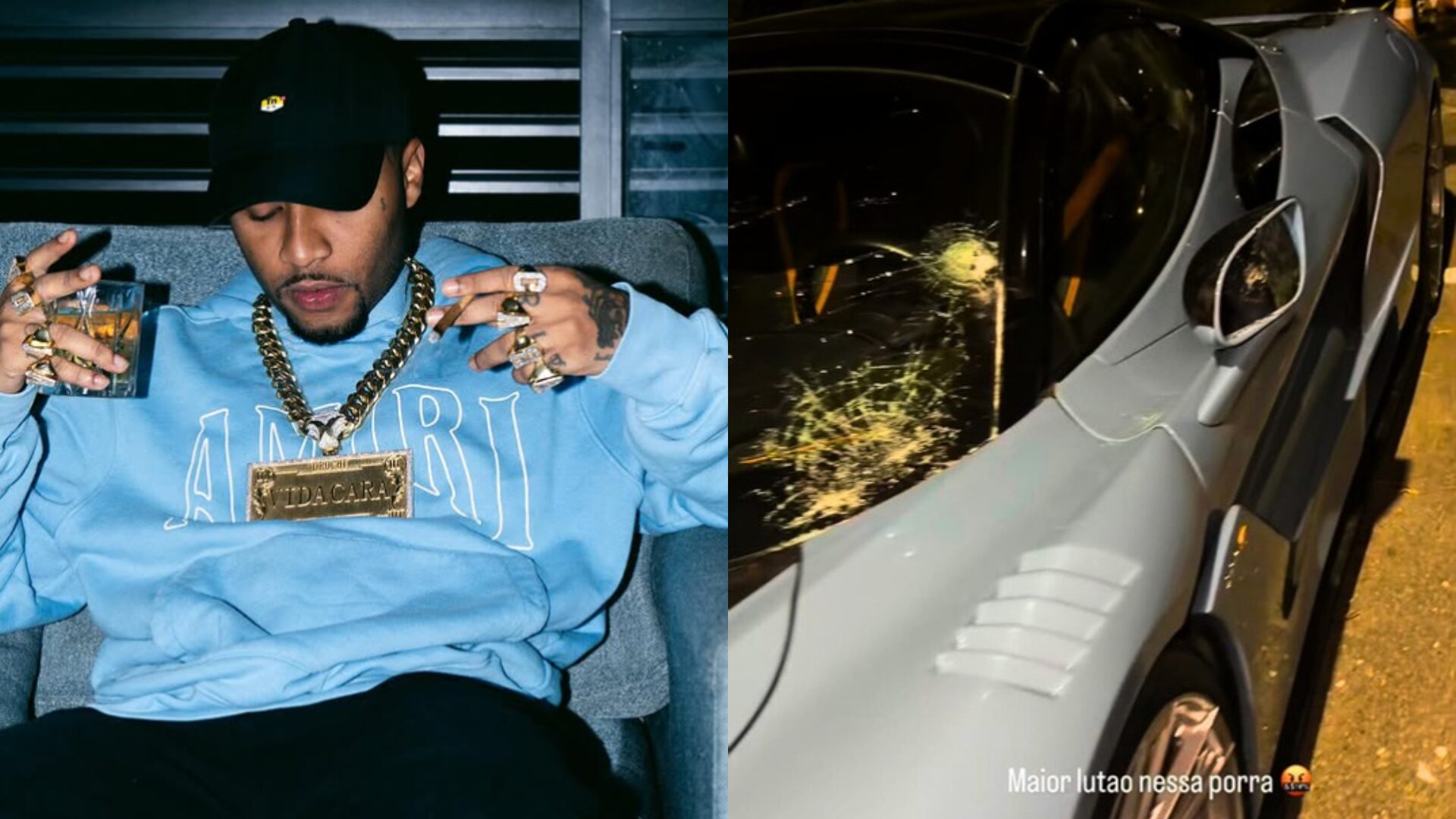 Rapper Orochi diz que teve carros de luxo depredados no RJ