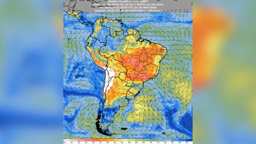 Baixa umidade avança no Nordeste e frio no Sudeste traz alívio