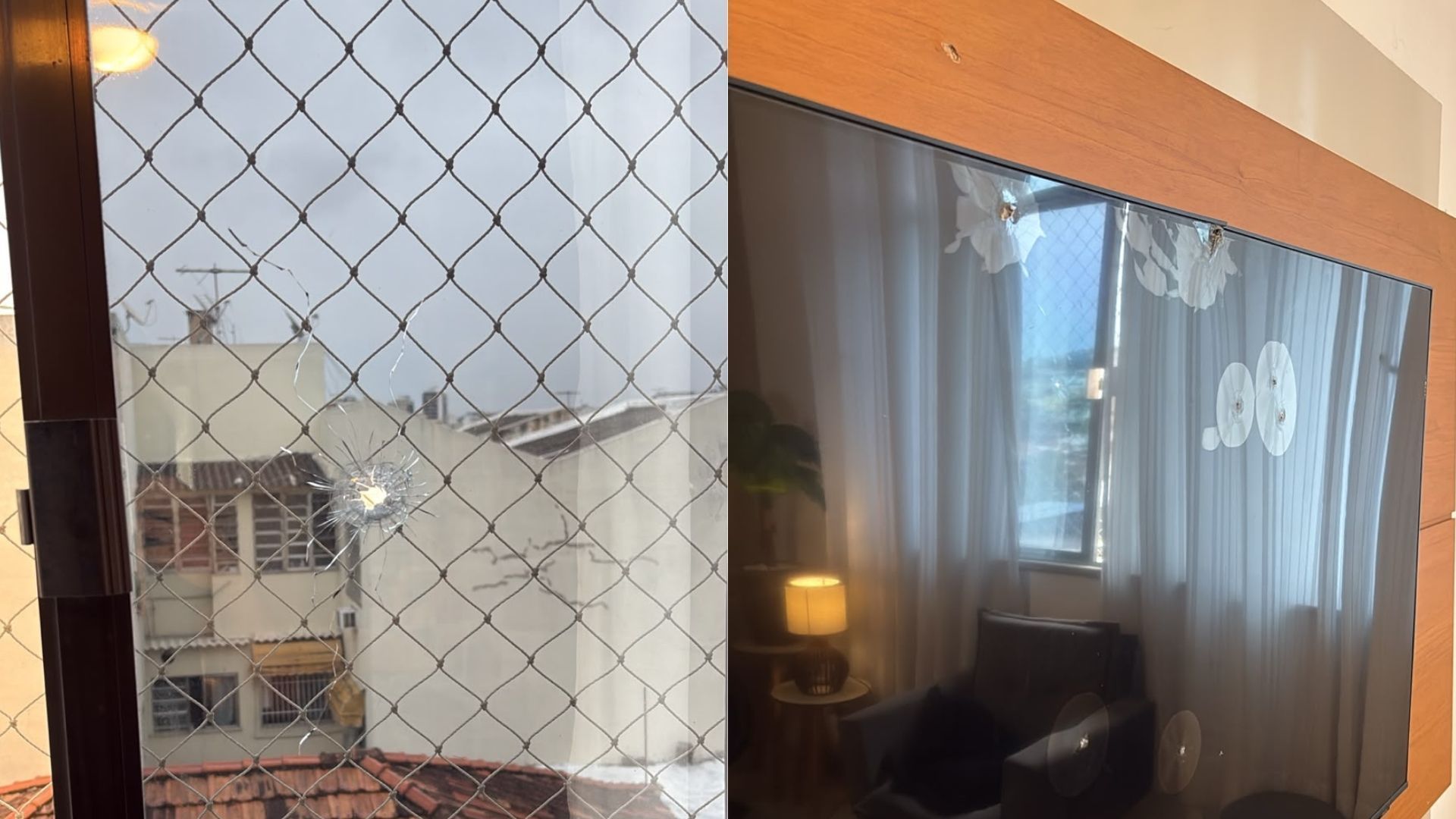 Tiro perfura janela de apartamento e danifica televisão na Zona Norte