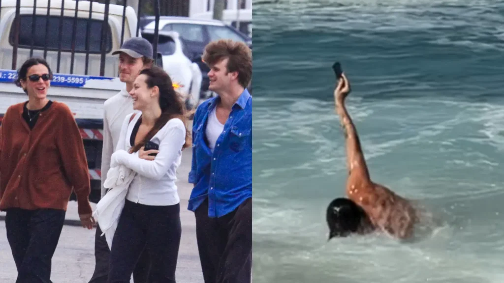 Cunhada de Bruna Marquezine diverte fãs com caldo na praia