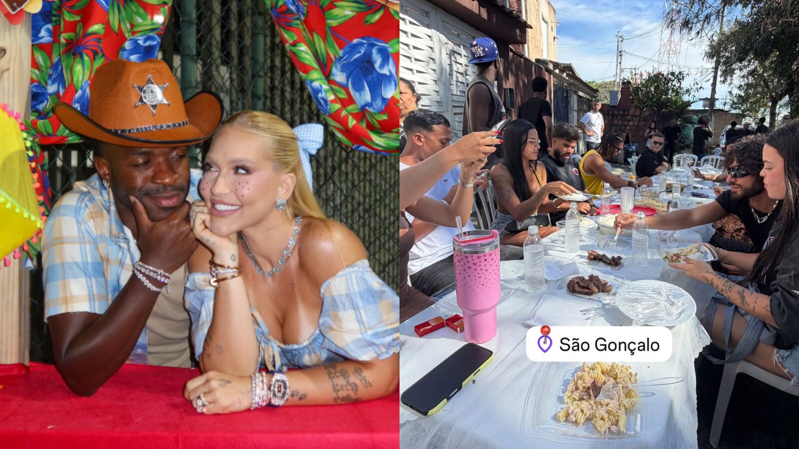 Virginia aproveita tarde com churrasco em cidade de Vini Jr.
