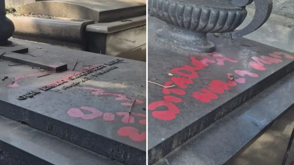 Túmulo de ex-presidente da ditadura é vandalizado e repercute