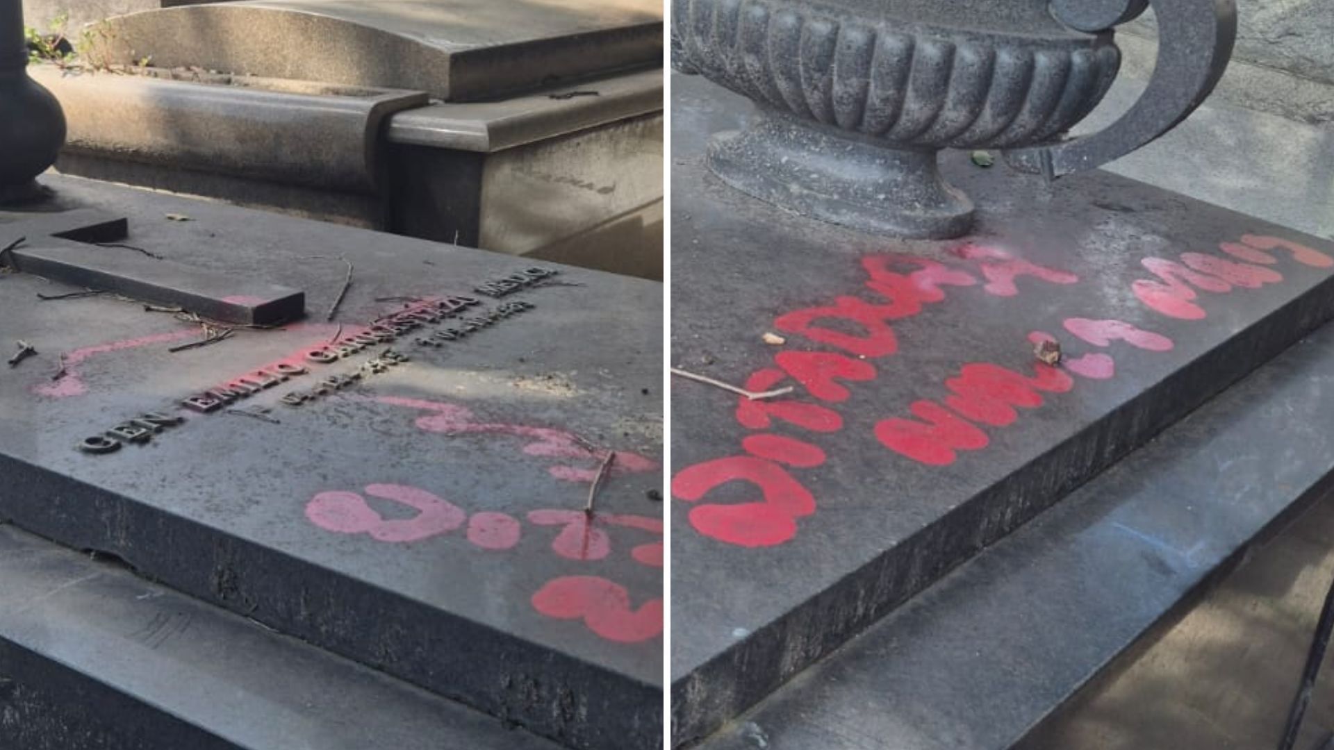 Túmulo de ex-presidente da ditadura é vandalizado e repercute