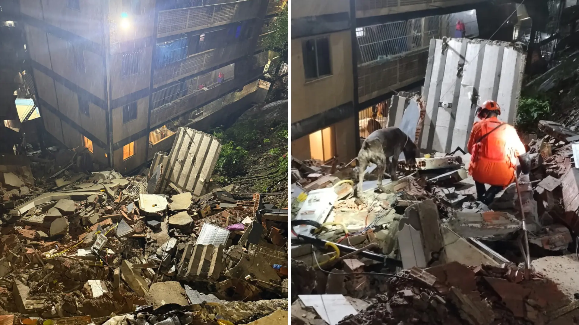 Prédio irregular desaba no Morro do Cantagalo e provoca caos