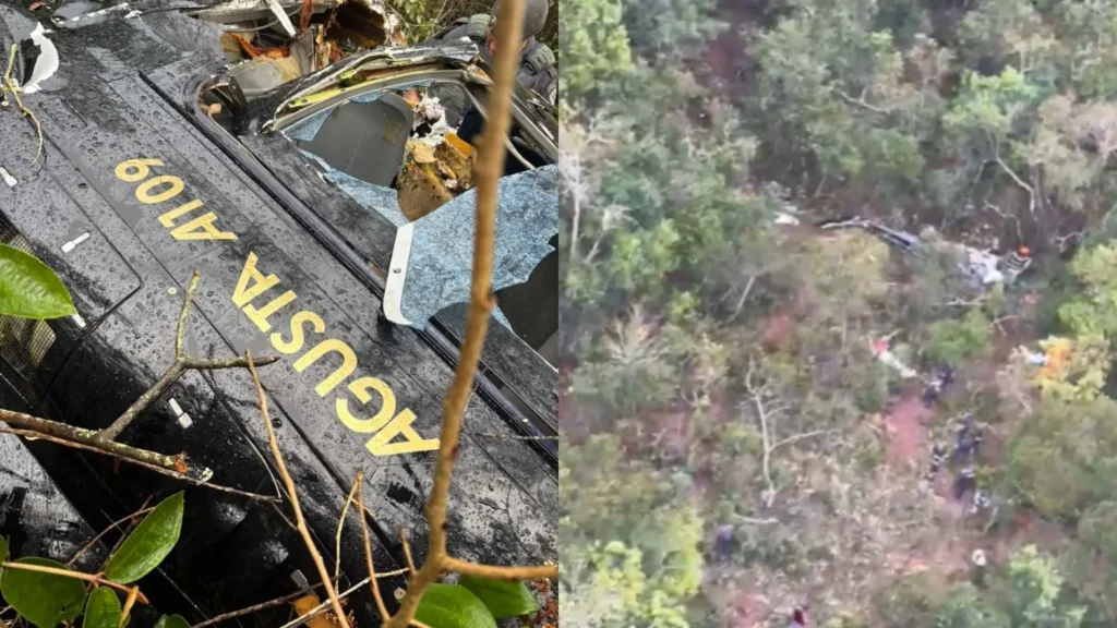 Vítima aciona próprio resgate após helicóptero cair em SP