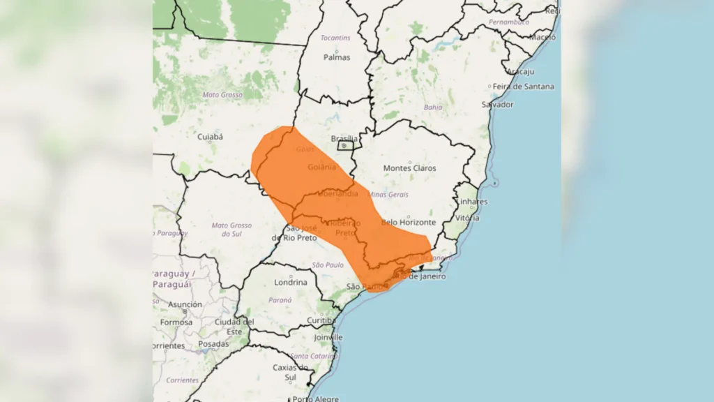 Inmet emite alerta laranja de tempestade para o Sudeste hoje